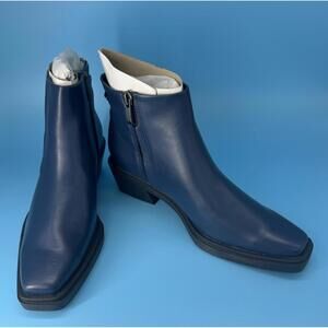 Franco Sarto Womens L-Forta Blue Ankle Boot Bootie Cowboy New